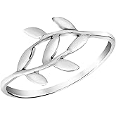AeraVida Beautiful Olive Branch .925 Sterling Silver Wrap Around Ring