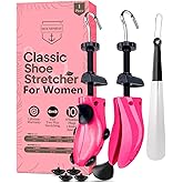 HOUNDSBAY Plastic & Wooden Shoe Stretchers - Adjustable Shoe Widener Expander for Men and Women