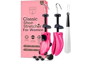 HOUNDSBAY Plastic & Wooden Shoe Stretchers - Adjustable Shoe Widener Expander for Men and Women