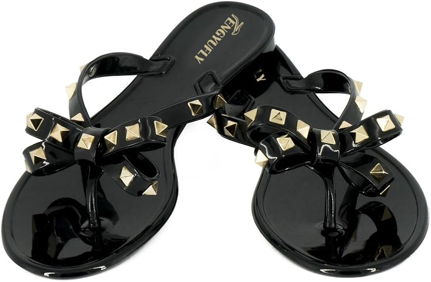 bow tie jelly flip flops