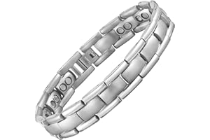 Willis Judd Double Strength Magnetic Bracelet for Men - Adjustable Length with Sizing Tool Silver