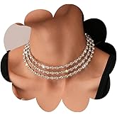VIRAVENTO Rhinestone Choker Necklace for Women Sparkly Crystal Layer Choker Necklace Elegant Prom Bridal Wedding Jewelry
