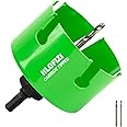 HLOFIZI 4-1/4" Carbide Tipped Hole Saw for 4 Inch Recessed Lights and Dryer Vent, 4.25 Inch Hole Saws Cutting Hardwood, Drywall, Plaster, Ceiling Sheetrock, Fiberglass, 5X Faster, Green