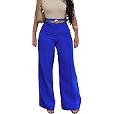Tbahhir Women High Waisted Work Pants Wide Leg Dress Pants Straight Trousers Casual Business Slacks with Pockets