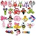 Baby Girl Hair Bows Partially Lined Clips, 24 Pack LCLHB Cutest Sculpture Animal 2 inch Tiny Grosgrain Ribbon Bows Barrettes for Little Girls Toddlers Kids Children, Non Slip