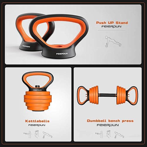 FEIERDUN Adjustable Weight Dumbbells Set of with Barbell