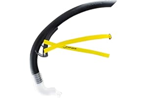 FINIS Stability Swimmer’s Snorkel - Bracketless - Center-Mount Swim Training Snorkel - Adjustable Fit - Silicone Mouthpiece
