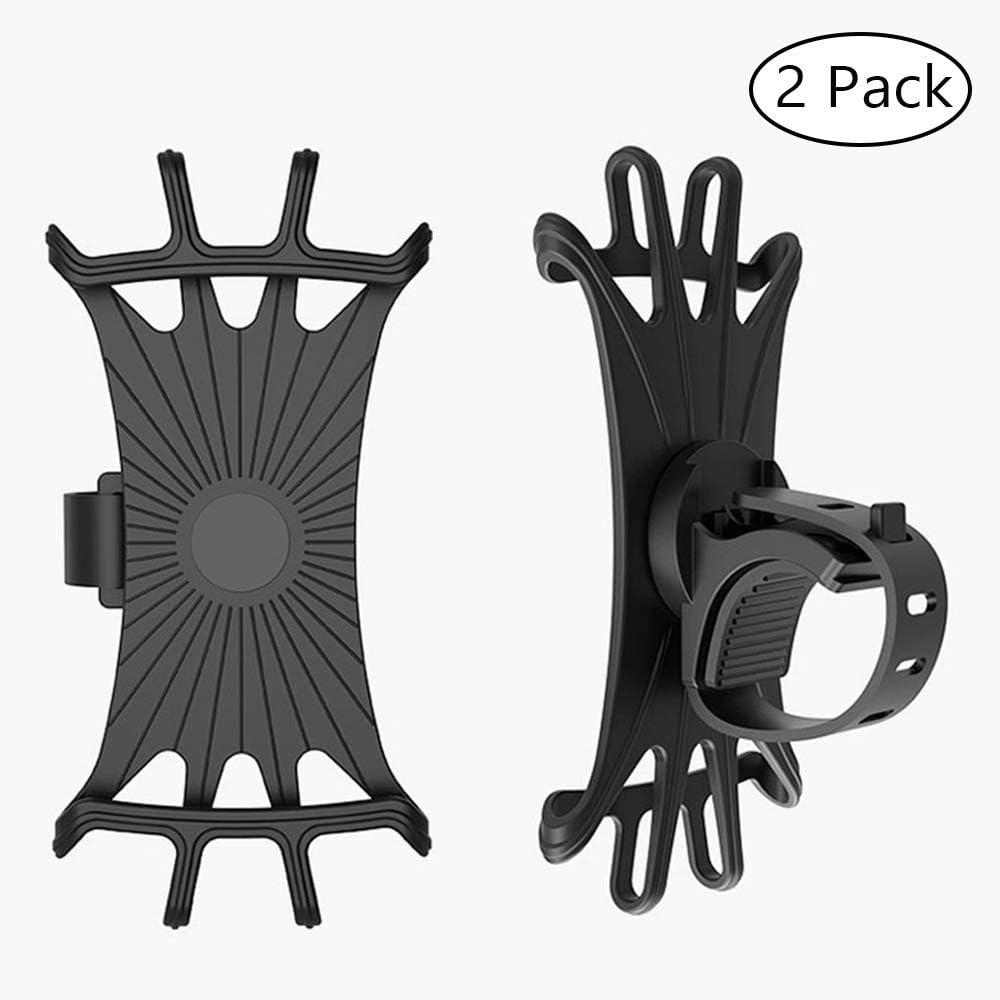 Bike Phone Mount, Universal Silicone Phone Stand 360°Rotatable Adjustable Motorcycle Phone Mount Bicycle GPS Units Holder for iPhone 11/Pro/XS/MAX/XR/X/7/8/Plus, Samsung S20/S10/S10e with Belt Lock