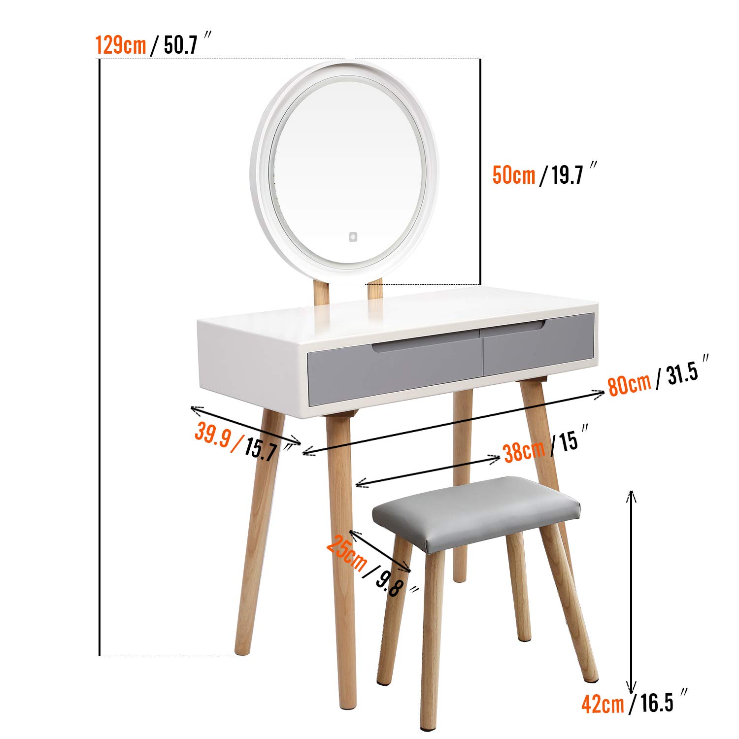 Yourlite Dressing Table With Led Lights Buy Online In Guernsey At Desertcart