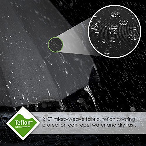 Bodyguard Foldable Travel Umbrella, Auto Open Close, 210T Teflon Coating and Lightweight 10 Ribs Strong Windproof Umbrella, Ergonomic Handle- Gift Box
