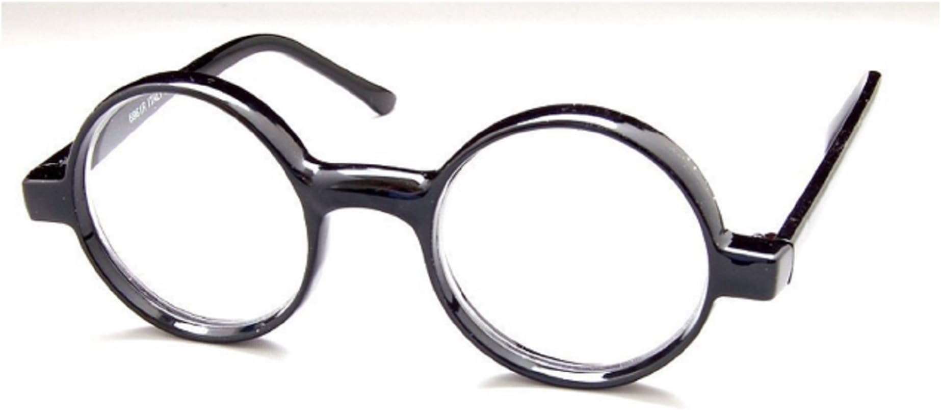 The Cambridge Iris Style Round Reading Glasses, Totally Round +1.00 Black (Carrying Case Included)