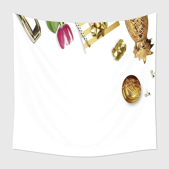 Home Decor Tapestry Wall Hanging Tulip Gold