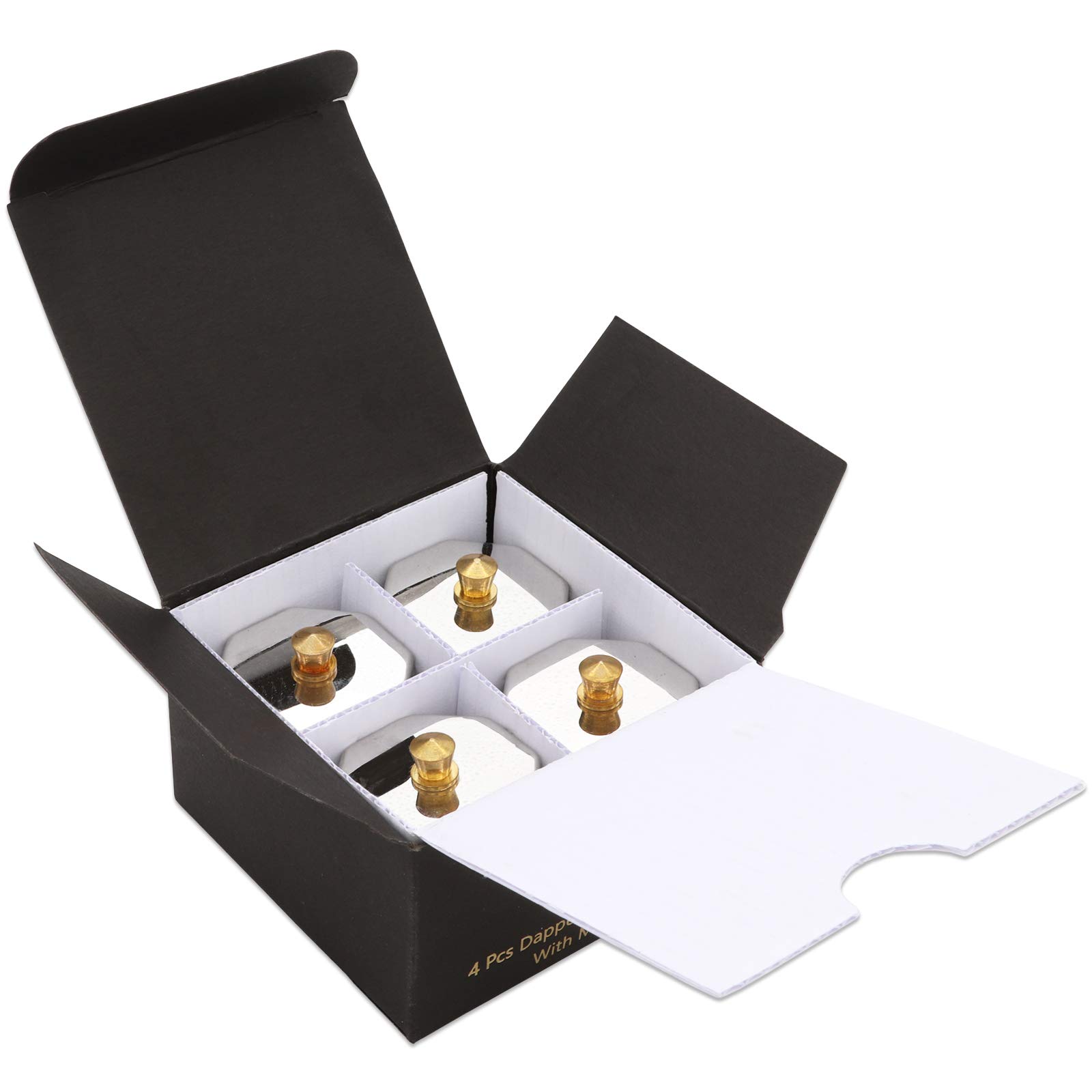 Beauticom Crystal Glass Dappen Dish for Acrylic Nail Dip Powder, Monomer, and Nail Polish Remover (Octagon Shape w/Stainless Steel Lid, 4 Pieces) - Image 2