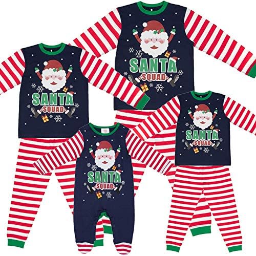 Santa Squad PJs Matching Family Christmas Elf Pyjamas Mens Womens Child Newborn