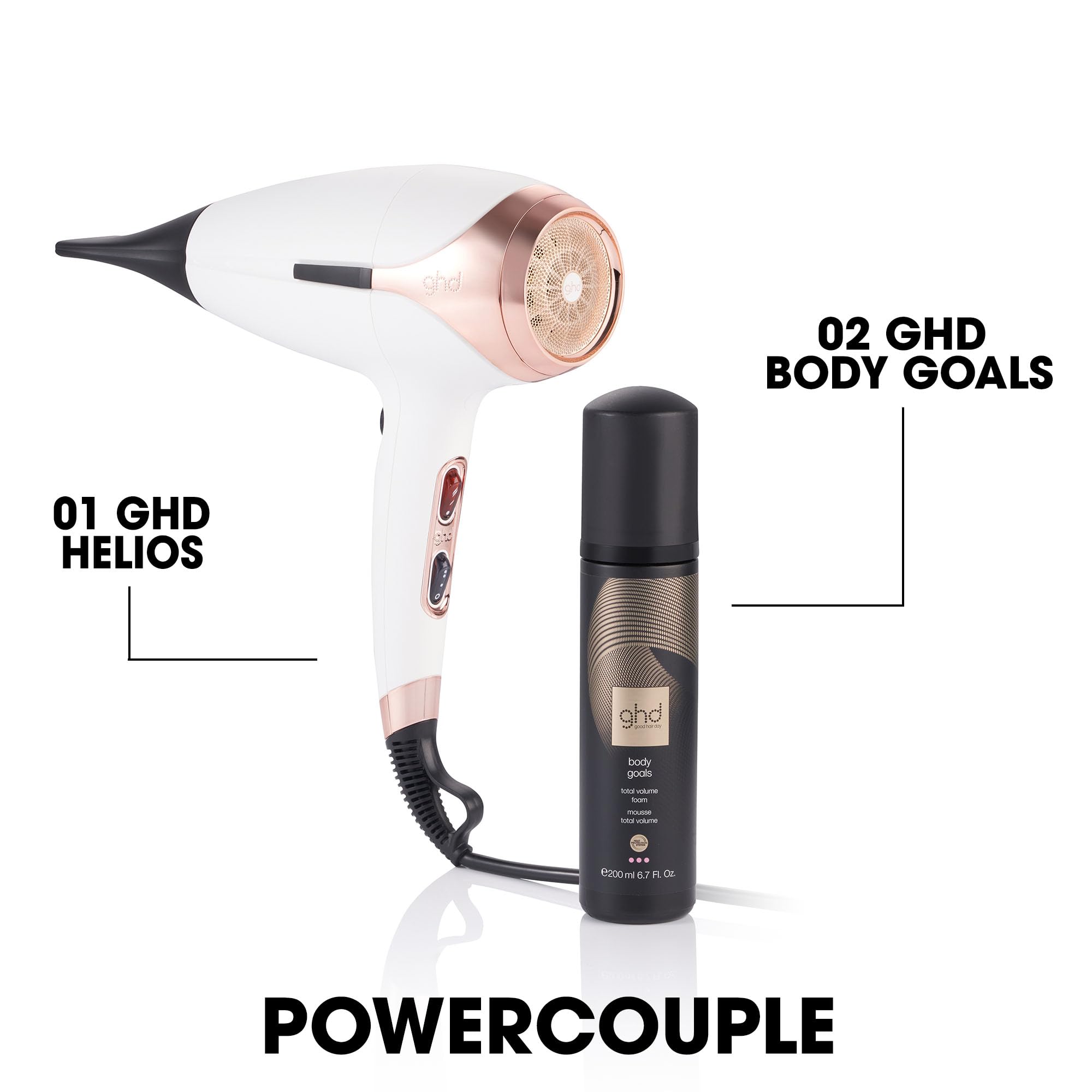 ghd helios Haartrockner, professioneller Haartrockner für Geschwindigkeit und Kontrolle, mit Ionen Technologie, ABS, Weiß, standard 7