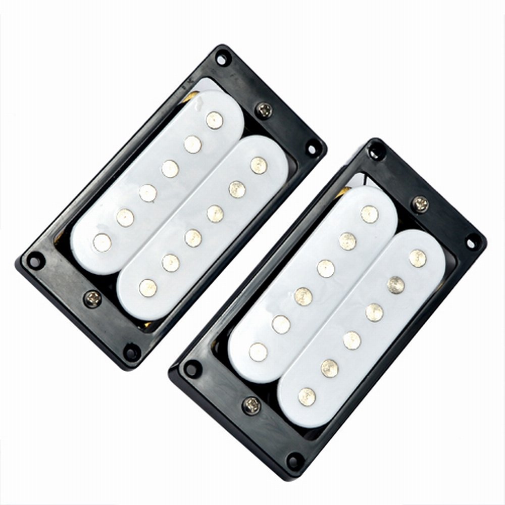 Kmise Zebra Faced Humbucker Double Coil Pickups For Electric Guitar Pickup (White)