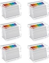 Osco Small Clear Acrylic Index Box 6 Pack A to Z Dividers 5x3 Cards