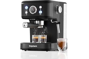 Empstorm Espresso Machine, 20 Bar Espresso Maker with Milk Frother Steam Wand, Compact Expresso Coffee Machine for Cappuccino Latte, Black