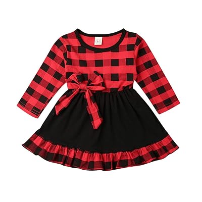 Toddler Baby Girl Plaid Christmas Dress Long Sleeve Togo | Ubuy