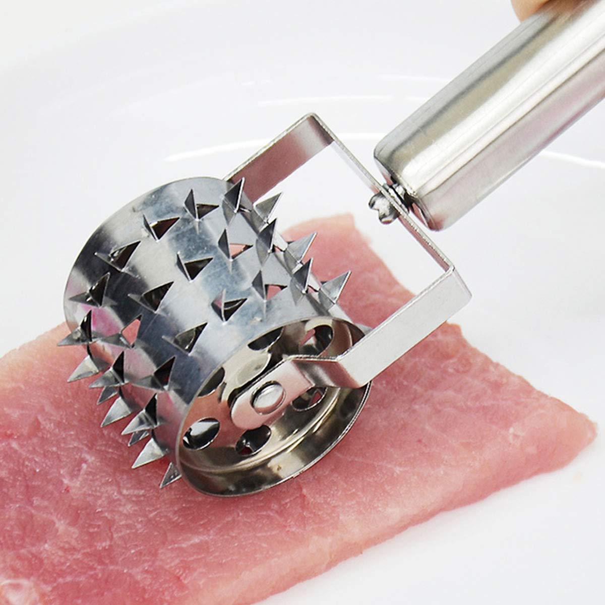 YIJIA Stainless Steel Pork Steak Chop Meat Needle Roller