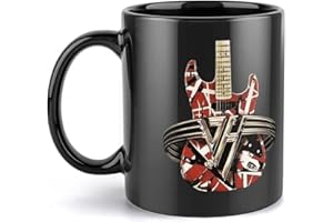 Coffee Mug Van Halen Ceramic Tea Cup for Cocoa Cappuccino Latte Cereal Dishwasher 12OZ Black, Easy to Hold