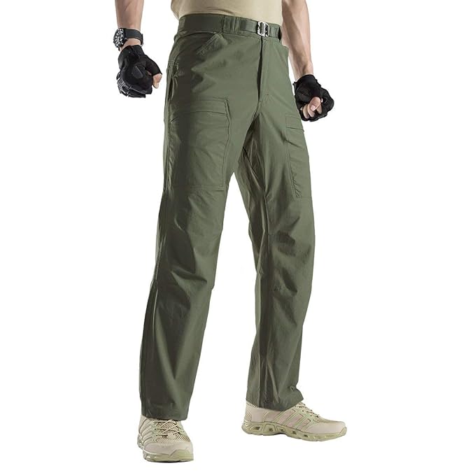 FREE SOLDIER Men's Outdoor Cargo Work Trousers Lightweight Waterproof