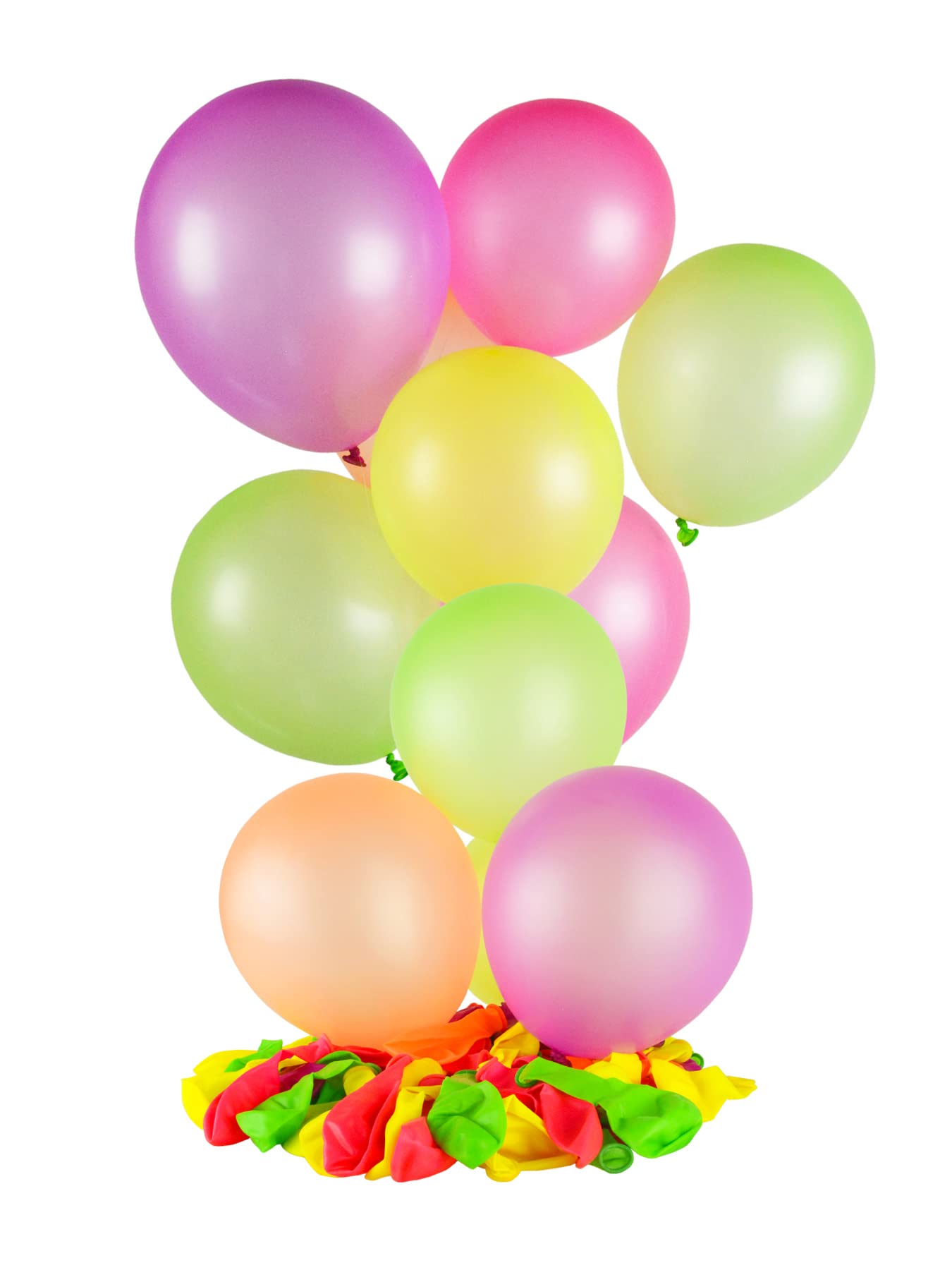 Folat - Multicolor Neon Latex Balloons - 12In / 25cm - 100 pieces