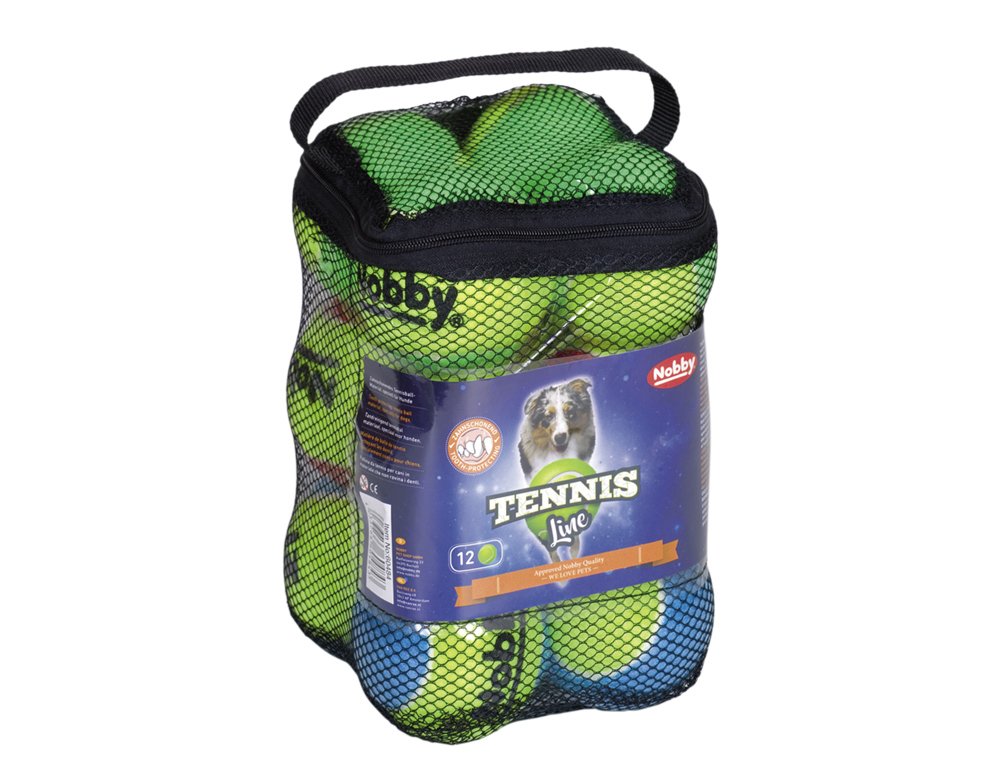 Nobby Tennis Ball Medium 6.5 cm 12 Net Bag 1 Piece (1 x 12 Items)