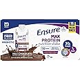 Ensure Max Protein Milk Chocolate Nutrition Shake, 30g Protein, 1g Sugar, 4g Fiber Blend, 15 Pack