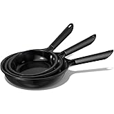 SAMFZ Ceramic Nonstick Frying Pan, Non Toxic Pan for Cooking, 8" 9.5" and 11" Frying Pan Skillet Set PFAS & PTFE & PFOA Free, Dishwasher Safe, Compatible with All Stovetops