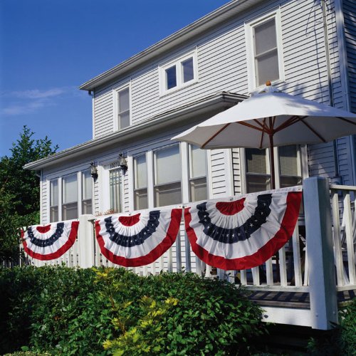 UPC 746851090905, Patriotic Bunting 2-Sided Pleated Flag 58&quot; x 27&quot;