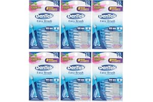 DenTek Easy Brush Wide Interdental Cleaners 16 Count (Pack of 6)