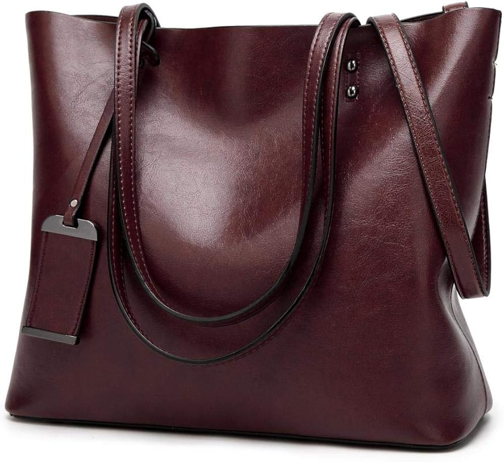 LIRENSHIGE Womens Soft Leather Handbags Large Capacity Retro Vintage Top-Handle Casual Tote Shoulder Bags