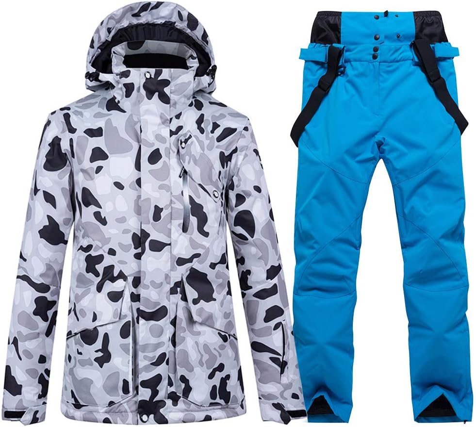 Fashion Women's High Waterproof Windproof Snowboard Colorful Printed Ski Jacket and Pants