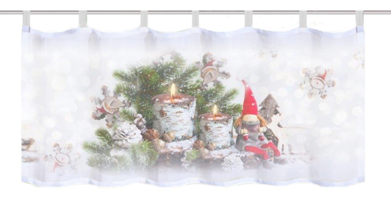 Home Fashion 52949-107 Christmas elf coffee house, fabric, red, 45 x 120 x 0.1 cm.