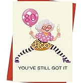 OJsensai Happy 80th Birthday Card & Gifts for Women，80 Year Old birthday Decorations for Her Mom Wife Grandma