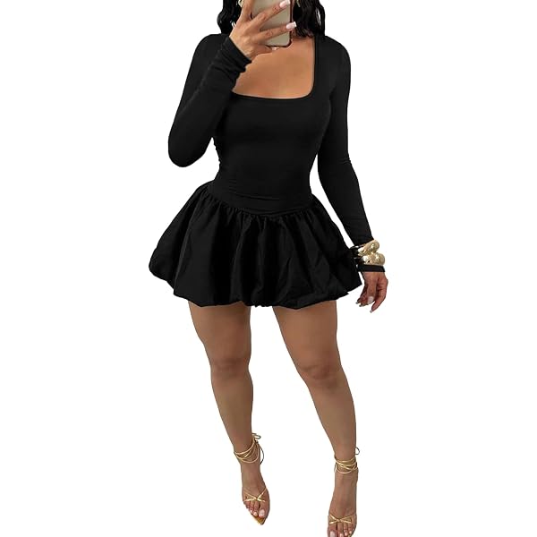 MakeMeChic Women's 2 in 1 Shirt Dress Long Sleeve Collared Pleated Knit  Mini Dresses Black Large at Amazon Women's Clothing store