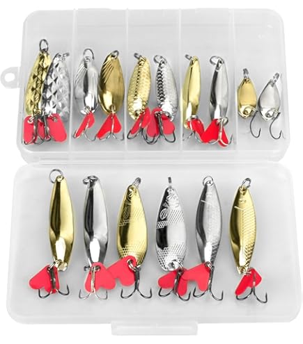 Amazon.com : Fishing Spoons Lures Kit, 30pcs Metal Spoon Fishing Lures Assortment Spinner Baits Trout Lures Casting Trolling Spoons with Treble Hooks for Bass Pike Walleye Saltwater Freshwater : Sports & Outdoors Amazon.com : Fishing Spoons Lures Kit, 30pcs Metal Spoon Fishing Lures Assortment Spinner Baits Trout Lures Casting Trolling Spoons with Treble Hooks for Bass Pike Walleye Saltwater Freshwater : Sports & Outdoors