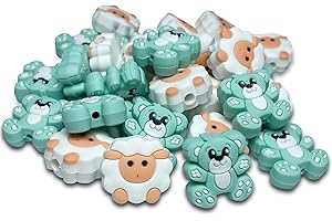 Yzzyemn 10 pcs Knitting Needle Stoppers Point Protectors Knitting Accessories and Supplies Knitting Tools Knitting Starter kit Beginner for Knitting Gifts (Bear+Sheep, Size 6-9)