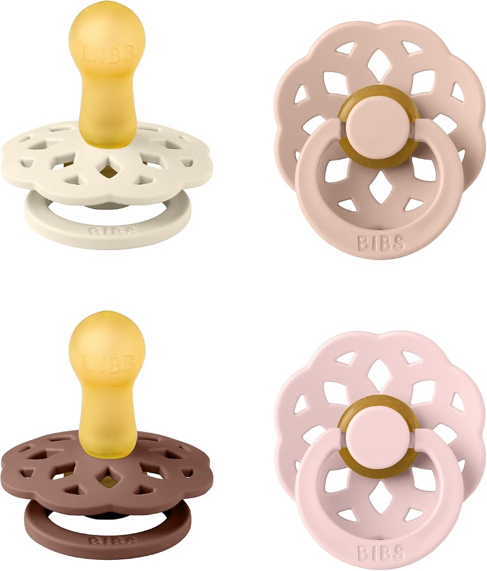 Bibs Boheme Soother 4-Pack Size 2 Natural Rubber Blush Mix BPA Free