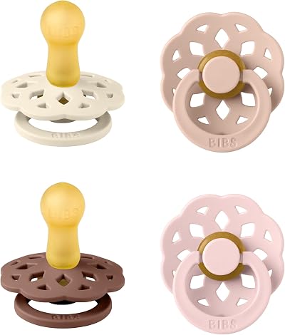 Bibs Boheme Soother 4-Pack Size 2 Natural Rubber Blush Mix BPA Free