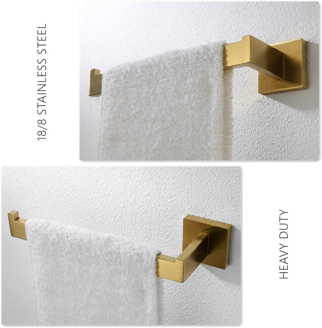 VELIMAX Premium Stainless Steel Hand Towel Holder Wall Mounted Towel Ring Modern Hand Towel Holder for Bathroom Kitchen, Left-Opening, Brushed Gold Finish: Home & Kitchen