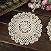 Elesa Miracle 7 Inch 4pc Handmade Round Crochet Cotton Lace Table Placemats Doilies Value Pack, Mix, Beige (4pc-7 Inch Beige)