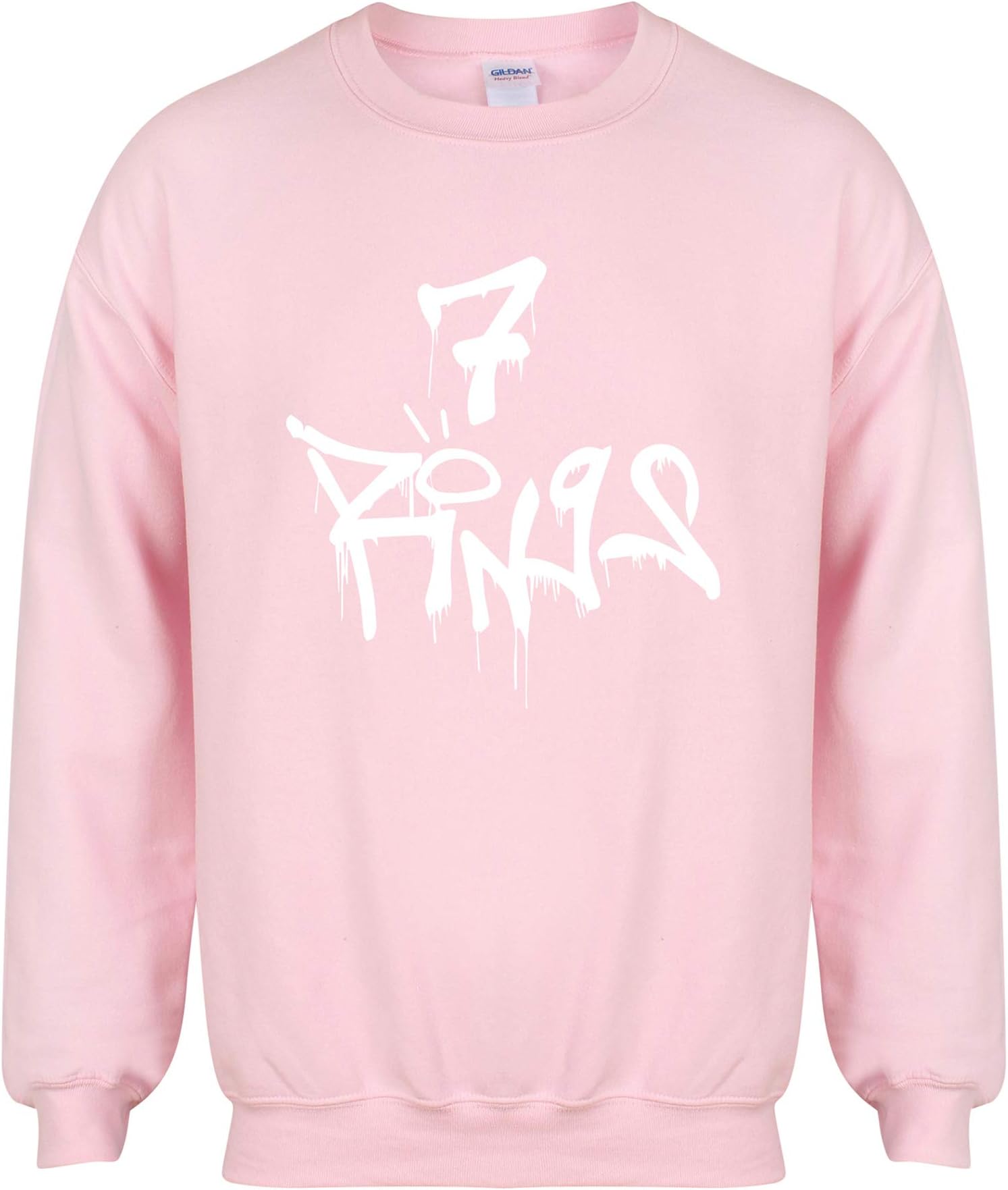 Unisex Slogan Sweater Jumper 7 Rings Pink