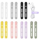 Bridas de silicona para cables, 7 colores, 14 unidades, organizador de cables para organización de cables, 3.1 in, accesorios electrónicos para auriculares, cargador de teléfono, mouse, audio