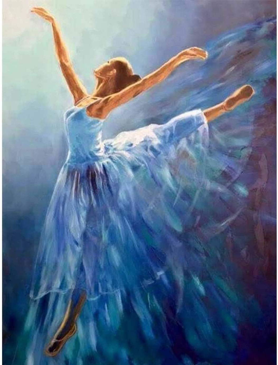 Zariocy Paint by Numbers for Adults Girl Dancer, DIY Canvas for Painting Ballerina, Acrylic Paint by Number Kits for Kids Beginner for Home Wall Decor 16x20 Inch