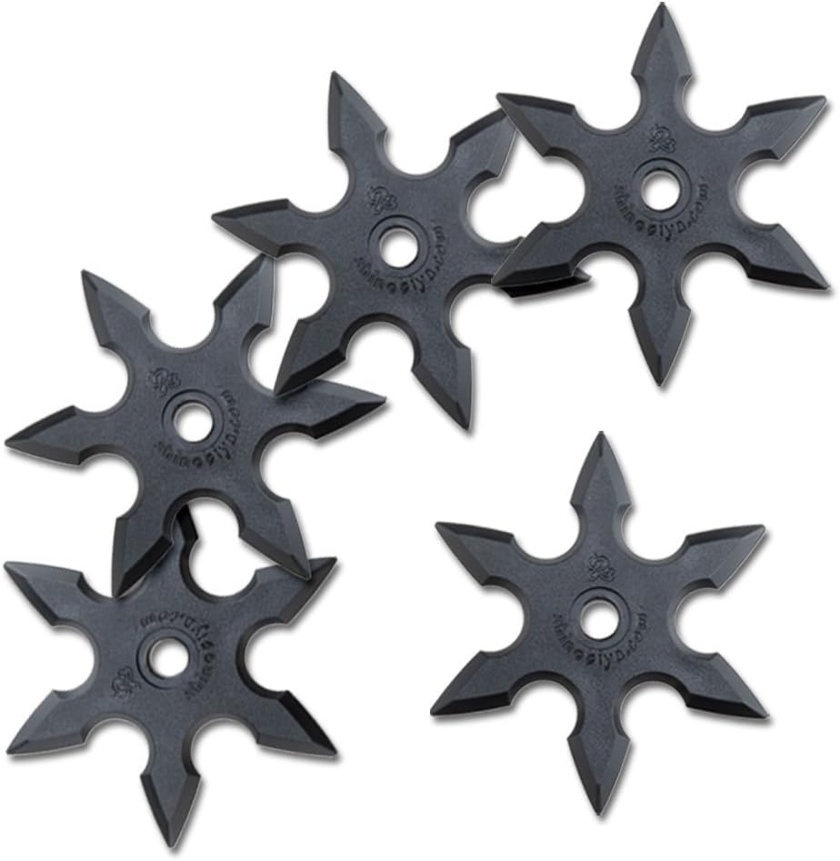 Throwing Stars Halloween Ninja Rubber Roppo Shuriken - 5pc Set [Sports]