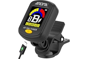 Ulumac Aroma Rechargeable Guitar Tuner Clip On for Guitar, Violin, Ukulele, Bass, Mandolin with Chromatic Tuning Modes, Full Color Display, Quick&Accurate Tuning,Orange(Type-C Charging Cable Included)