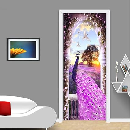 Amazon Com Xbwy 3d Wallpaper Modern Purple Peacock Dream