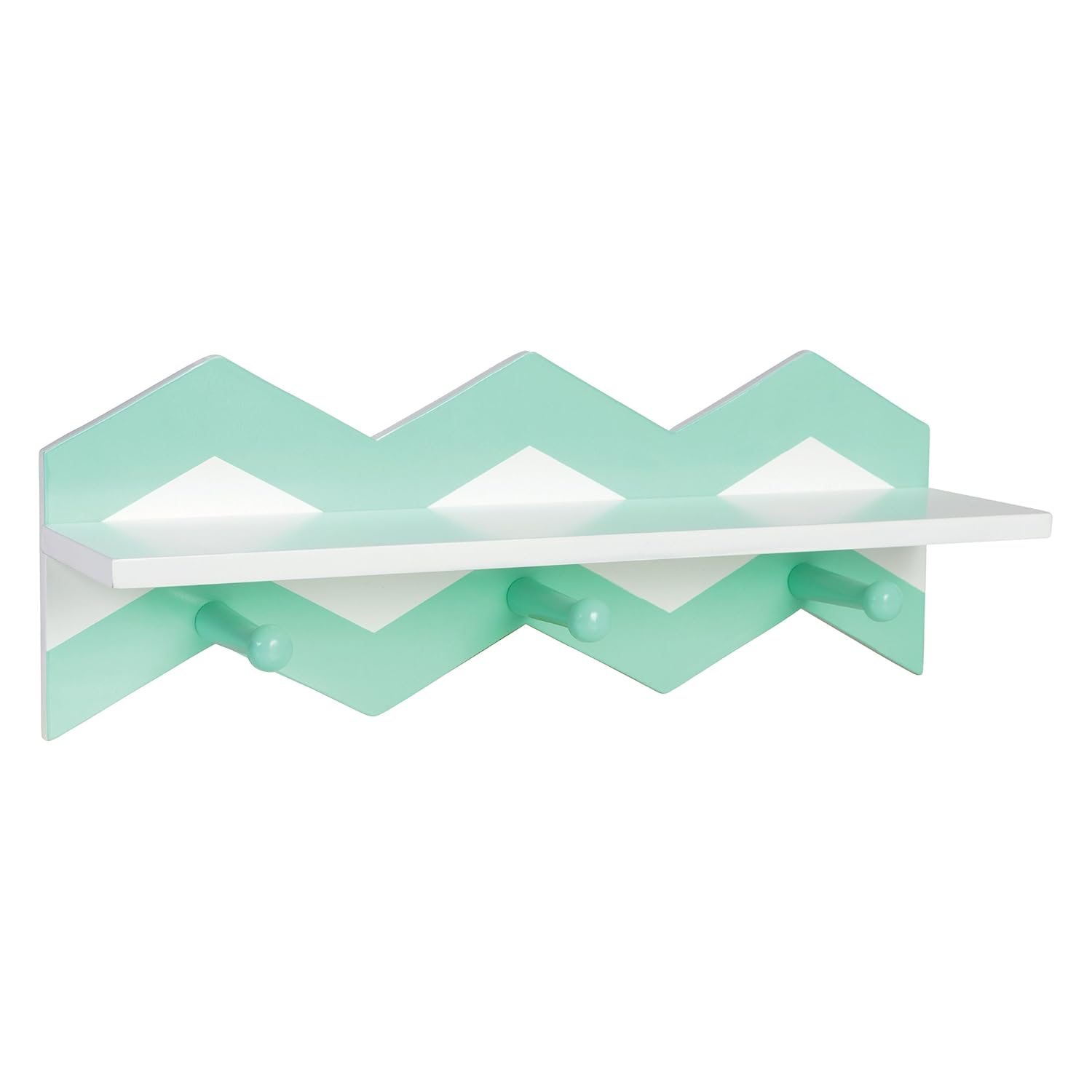 Trend Lab Chevron Wall Shelf, Mint Green/White